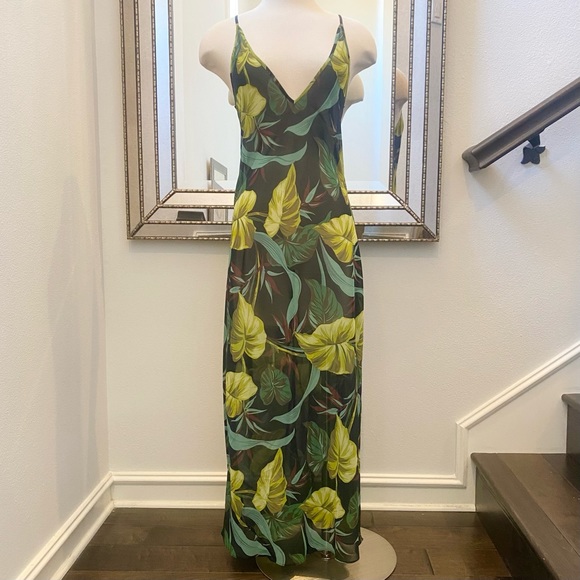 Y2K Victoria’s Secret Chiffon Tropical Floral Vintage Maxi Gown Slip Dress S🔥 - Picture 8 of 11